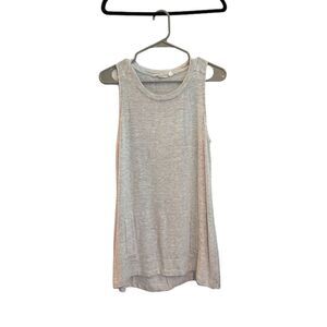 Athleta Women's Light Gray Sleeveless Tank Top Size M Keyhole Back Detail
